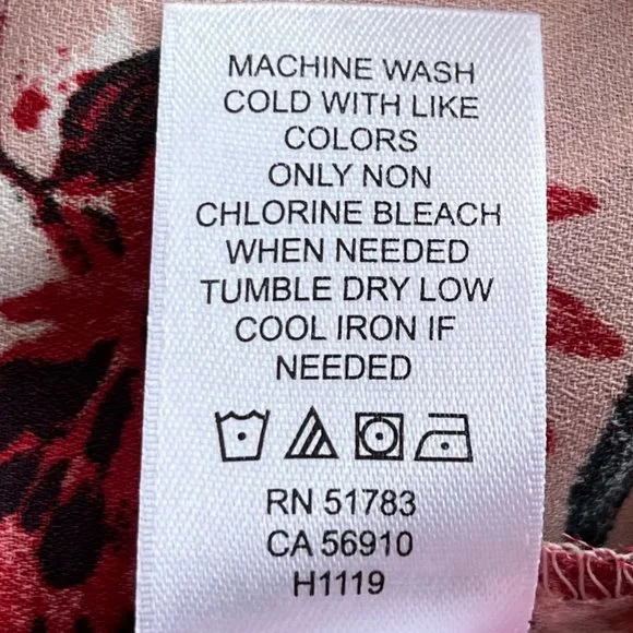 Maurices Womens Dressy Floral Tank Top Sz XL Pink V Neck Bar Back Flowy Chiffon - Picture 9 of 10